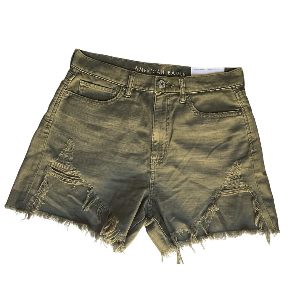 American Eagle Women’s Highest Rise Mom Shorts Sz 8 (29W) Green Y2K Festival NWT